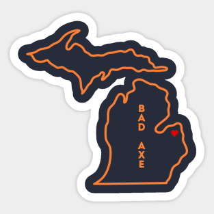 Bad Axe MI Love (Orange) Sticker